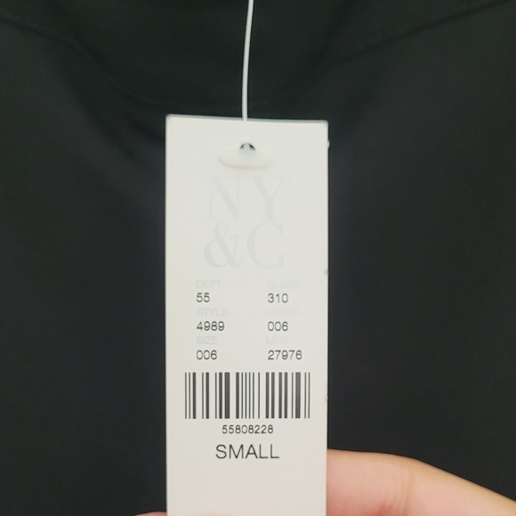 NWT New York & Company High Waist Wide Leg Black Pants with Floral Lining Small - Picture 6 of 12